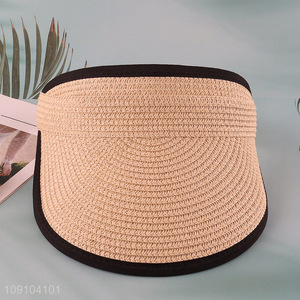 Good Quality Women Sun Visor Hat Wide Brimmed Straw Hat