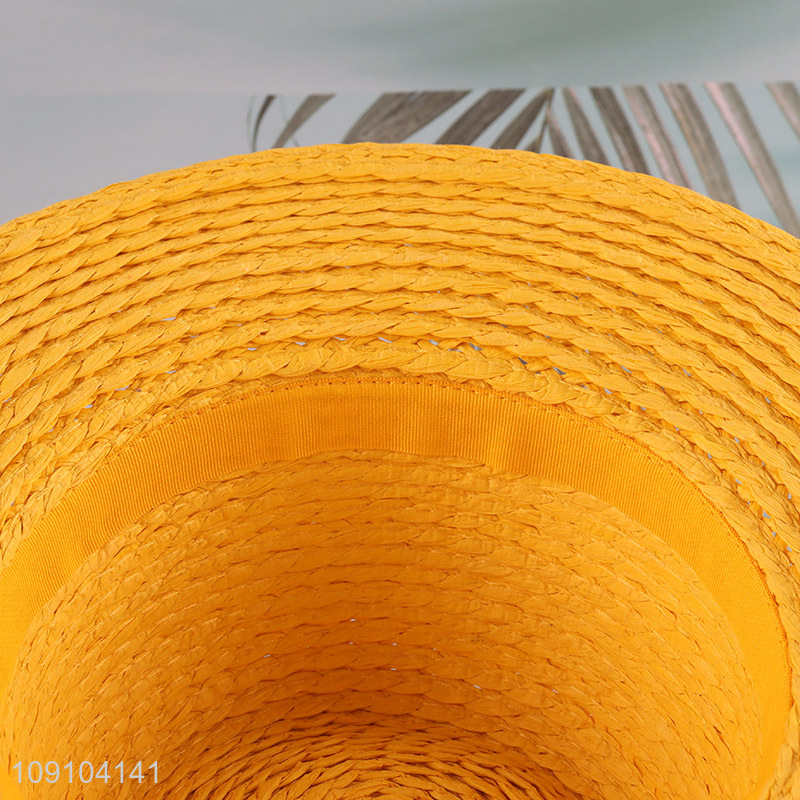 High Quality Kids Wide Brim Straw Hats Summer Sun Hats