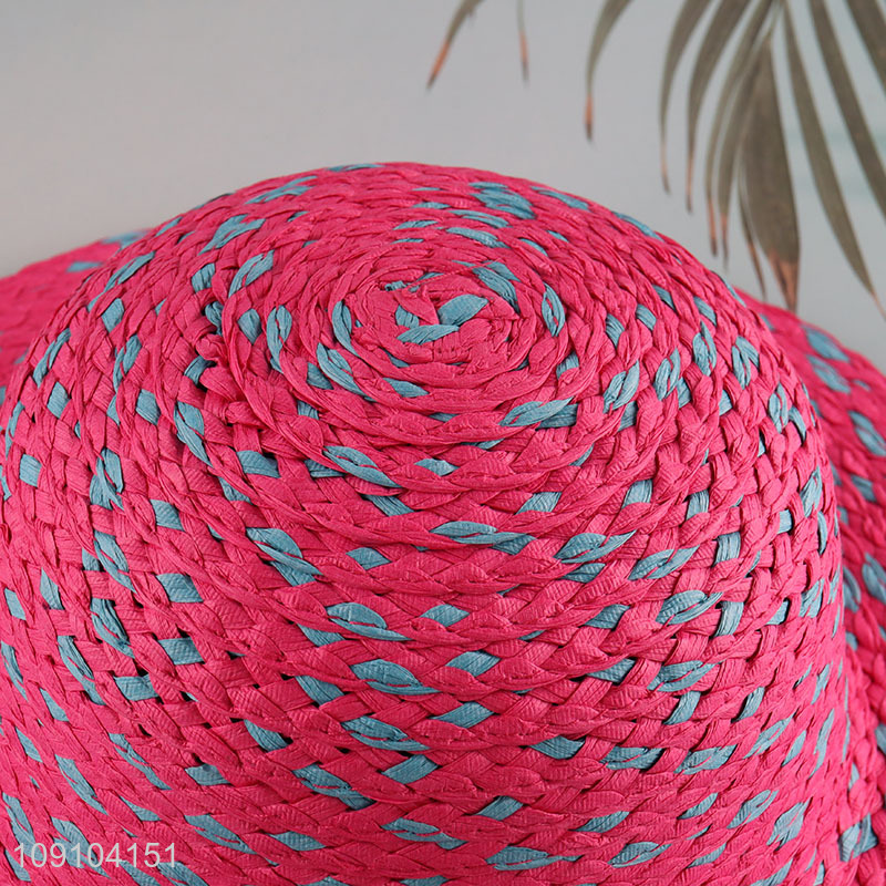 Hot Selling Kids Summer Straw Hats Wide Brim Sun Hats