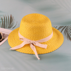 High Quality Kids Wide Brim Straw Hats Summer Sun Hats