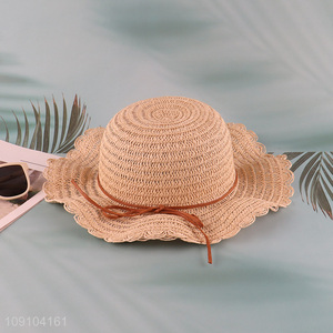 New Arrival Straw Hat Wide Brim Beach Sun Hat for Kids
