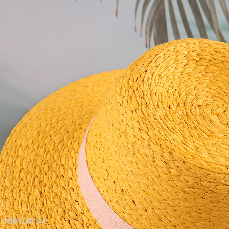 High Quality Kids Wide Brim Straw Hats Summer Sun Hats