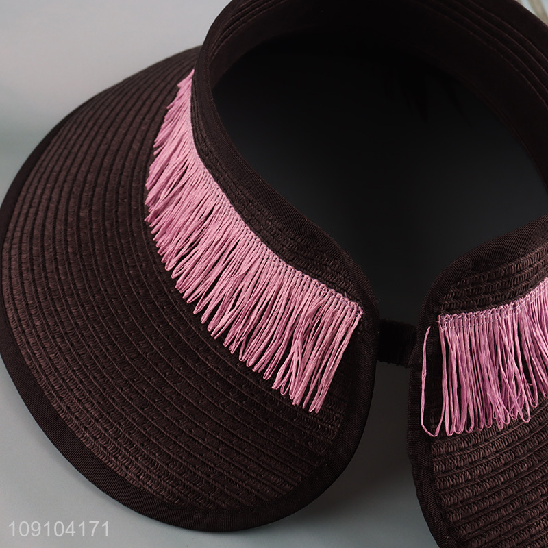 High Quality Women Sun Visor Hat Foldable Wide Brim Sunhat