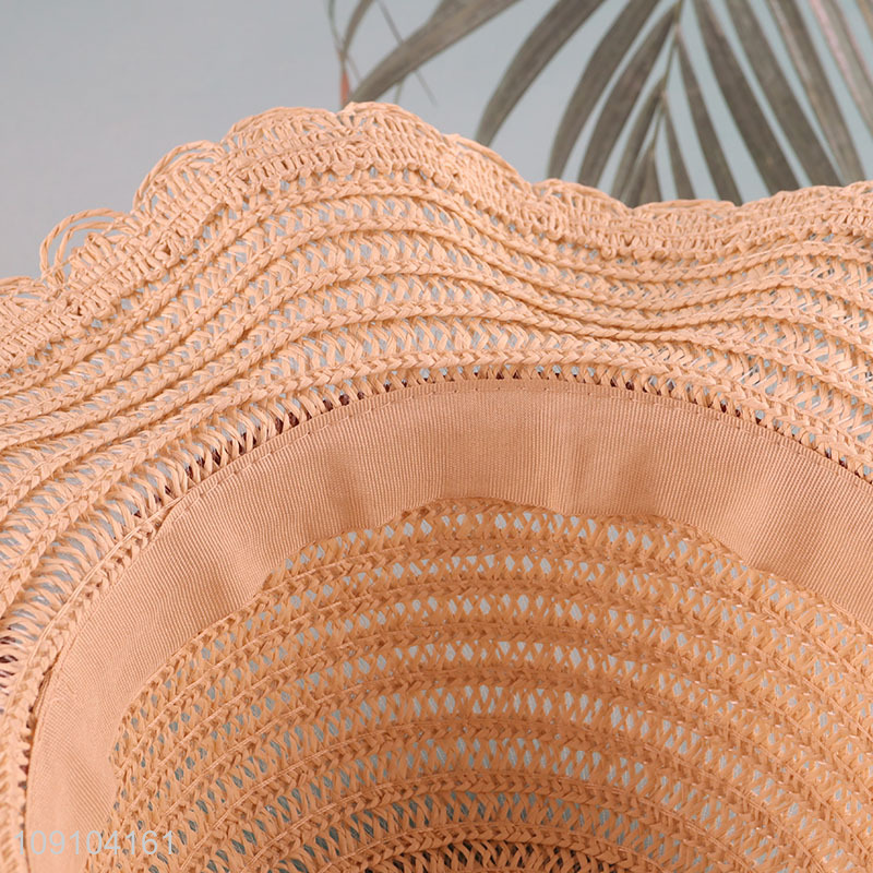 New Arrival Straw Hat Wide Brim Beach Sun Hat for Kids