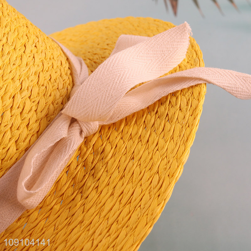 High Quality Kids Wide Brim Straw Hats Summer Sun Hats