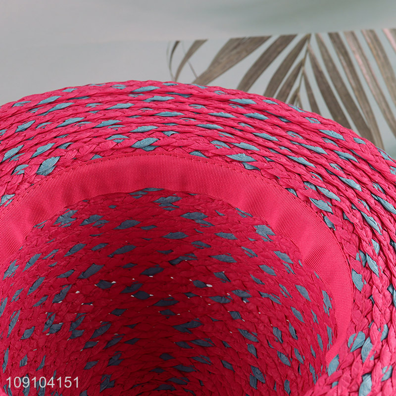 Hot Selling Kids Summer Straw Hats Wide Brim Sun Hats