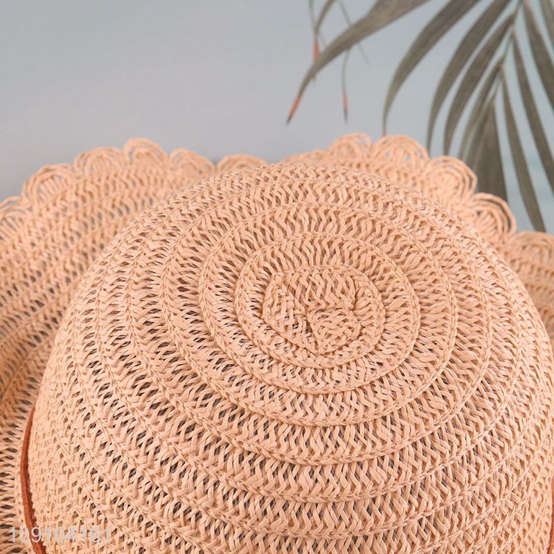 New Arrival Straw Hat Wide Brim Beach Sun Hat for Kids