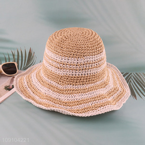 Online Wholesale Women's Wide Brim Straw Hat Breathable Sunhat