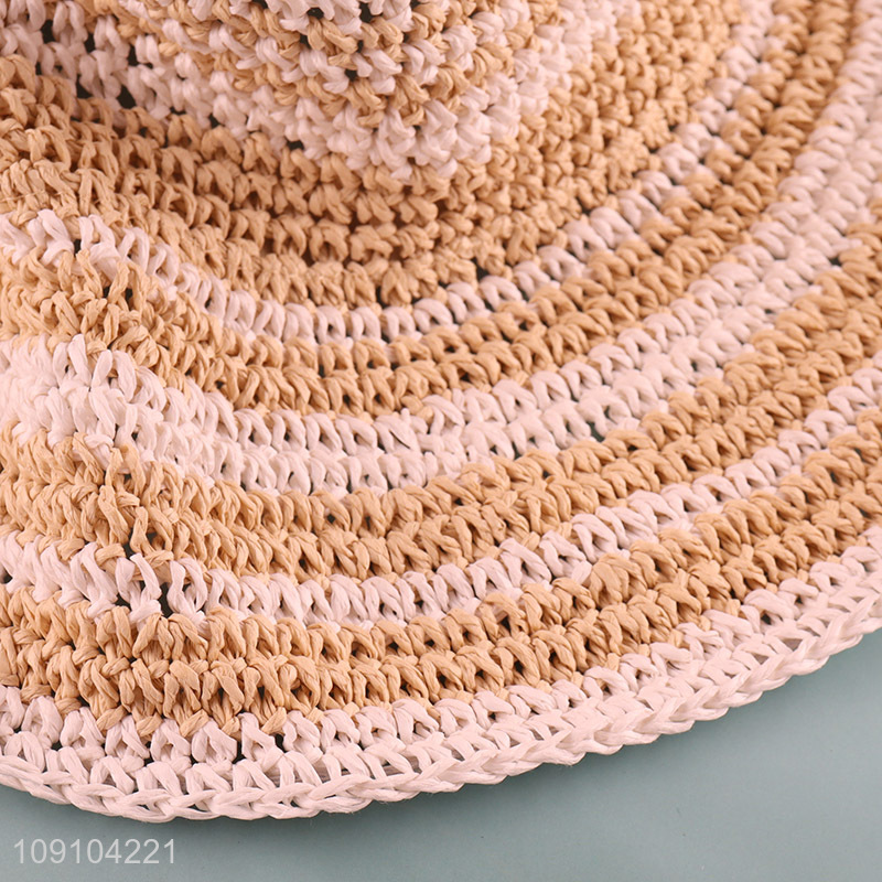 Online Wholesale Women's Wide Brim Straw Hat Breathable Sunhat