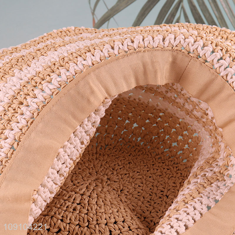 Online Wholesale Women's Wide Brim Straw Hat Breathable Sunhat