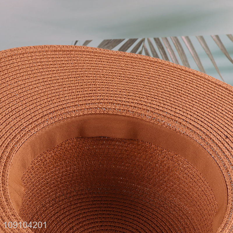 Factory Supply Women's Beach Sunhat Straw Hat With Wide Brim