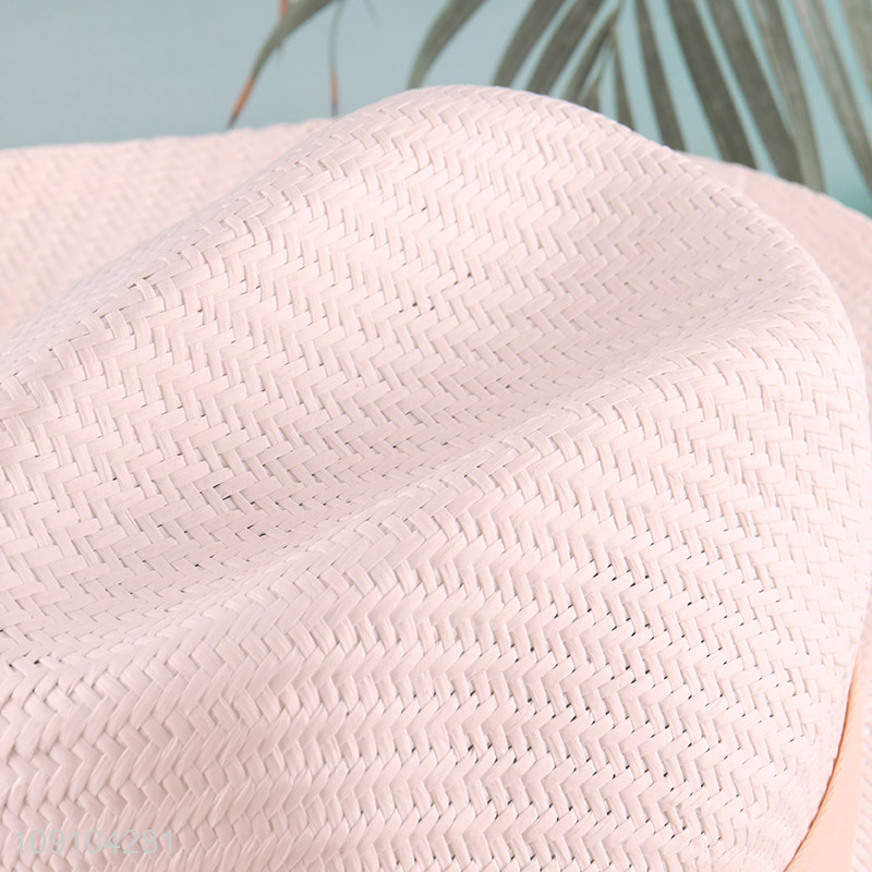 China Imports Womens Beach Straw Hat Wide Brim Fedora Hat