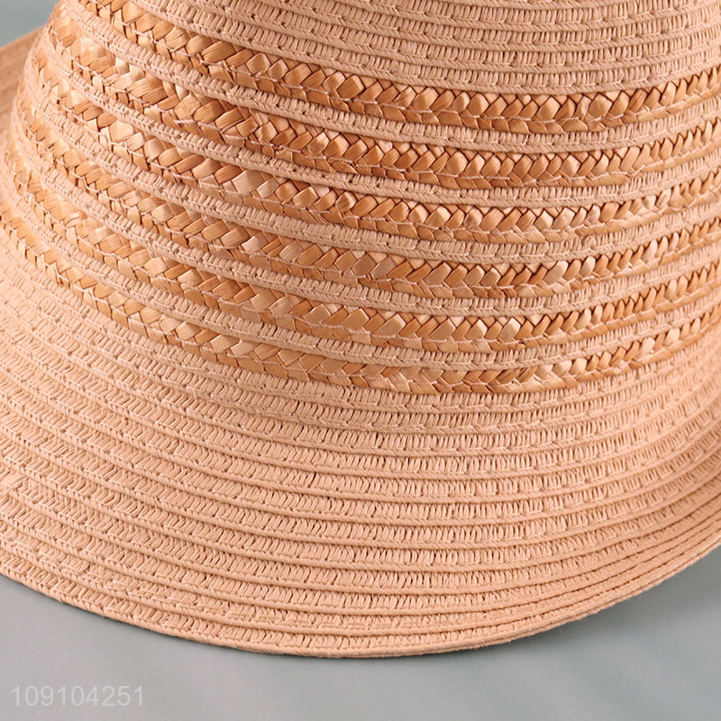 Hot Selling Womens Wide Brim Straw Hats Fedora Sun Hats