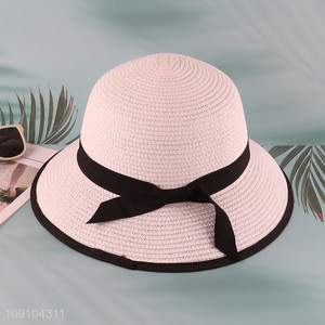 New Product Women's Beach Sunhat Straw Hat With Wide Brim