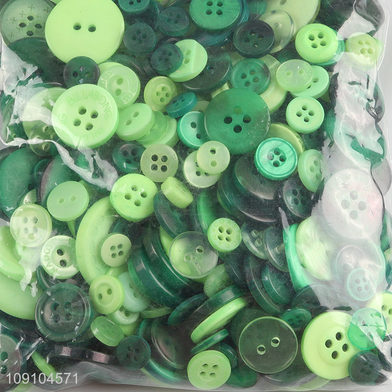Hot items green resin round DIY manual decorative button set