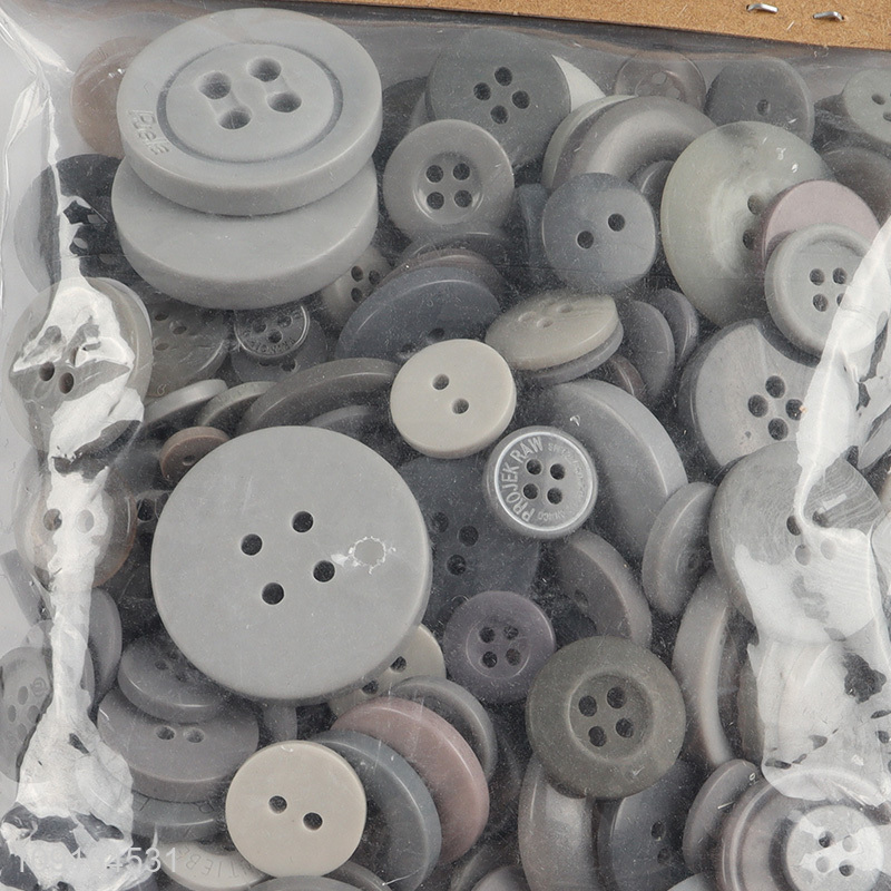 Top quality grey round resin DIY manual decorative button
