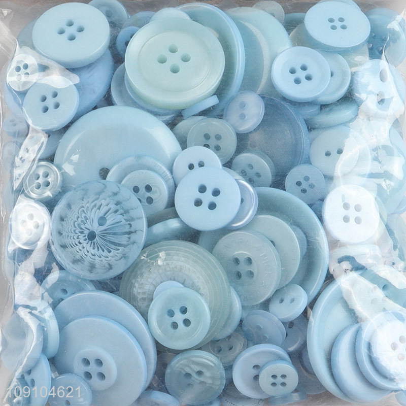 Good selling blue resin DIY manual decorative button for clothing accessories