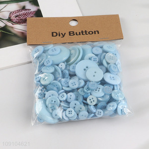 Good selling blue resin DIY manual decorative button for clothing accessories