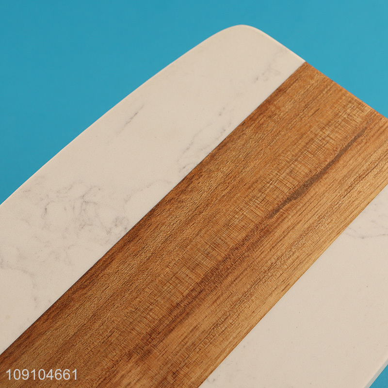 Wholesale Acacia Wood and Marble Cutting Board Non-Slip Chopping Board