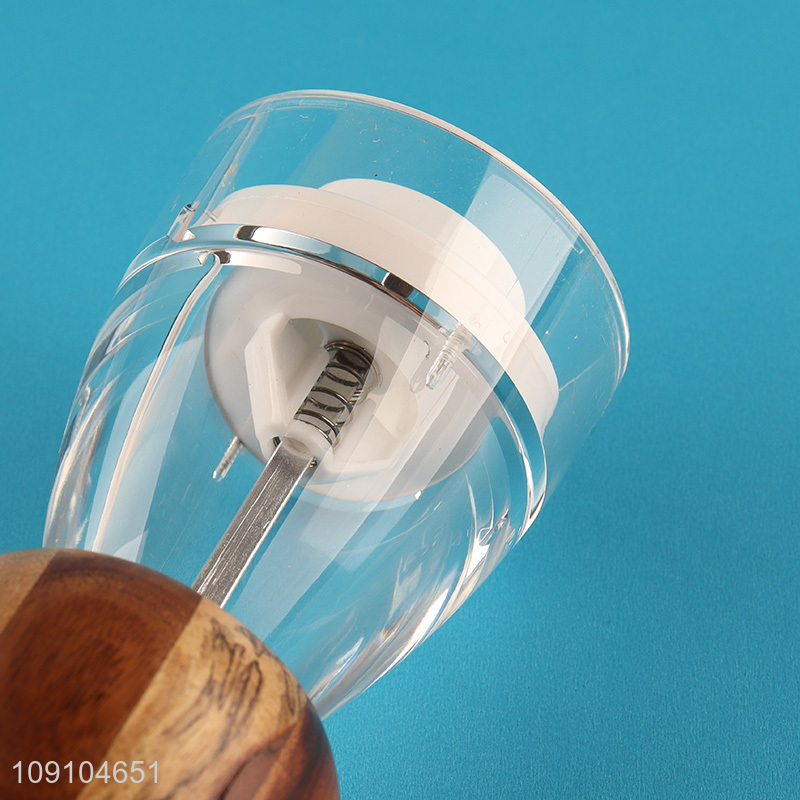 Wholesale Wood Salt and Pepper Grinder Refillable Glass Salt Shaker Pepper Mill