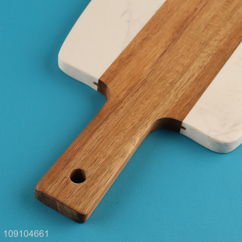 Wholesale Acacia Wood and Marble Cutting Board Non-Slip Chopping Board