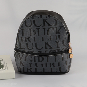 Wholesale Fashion Letter Printed PU Leather Backpack for Women