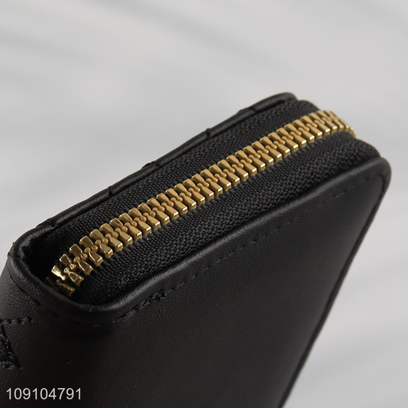 High Quality Womens Wallet PU Leather Zipper Wallet With Fur Ball