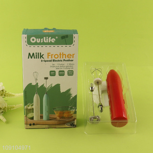 Wholesale 3-Speed Electric Handheld Milk Frother Foam Maker for Coffee