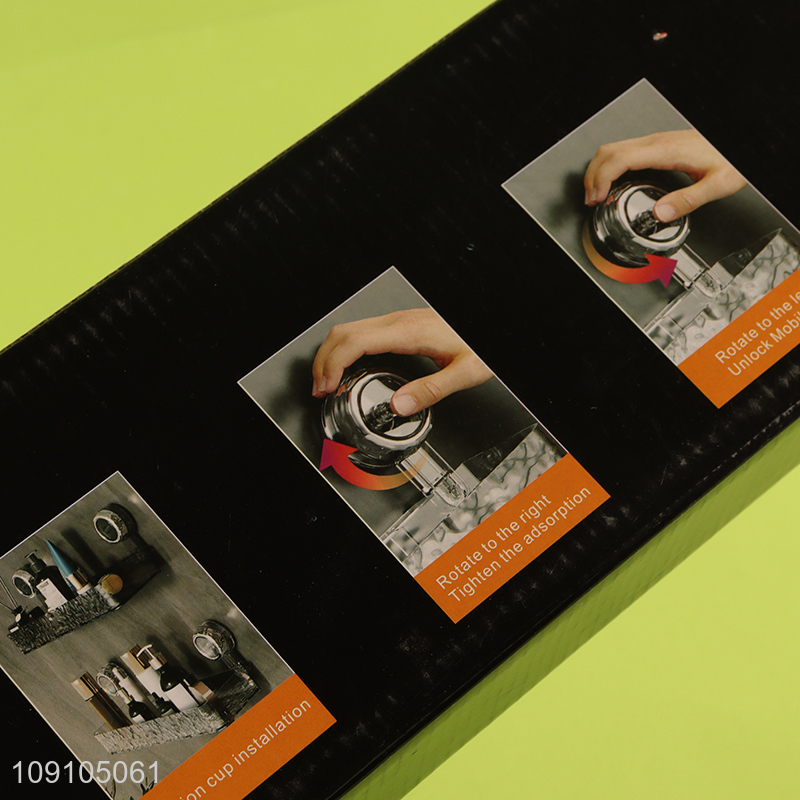 Wholesale Transparent Wall Mounted Suction Cup Shower Caddy Bathroom Storage Rack