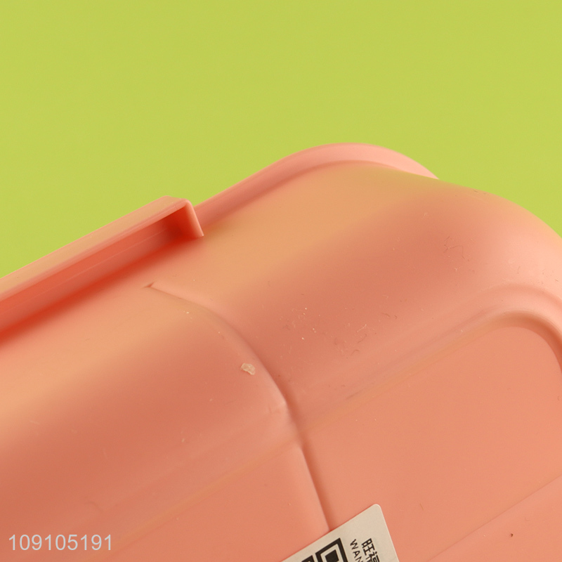 Hot Selling 3-Compartment Plastic Bento Lunch Box with Spoon, Fork & Sauce Box