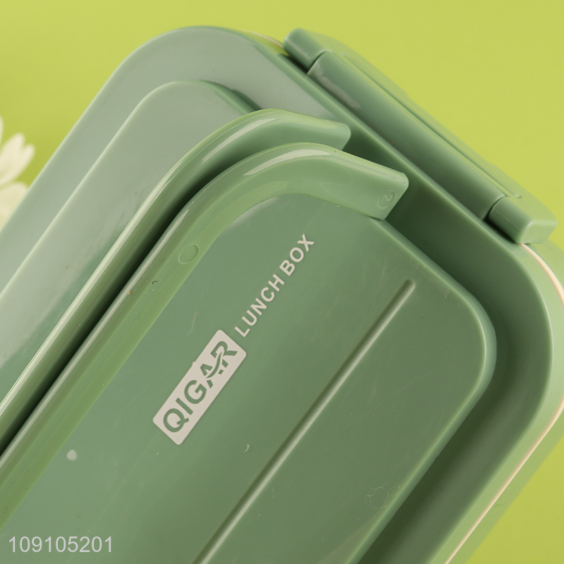 New Arrival Lunch Box 900ML 2-Compartment Plastic Bento Box with Spoon & Fork