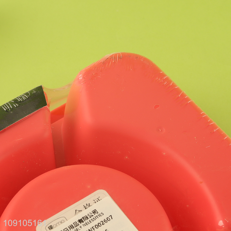 Wholesale Plastic Lunch Box 4-Compartment Plastic Bento Lunch Box with Spoon & Fork