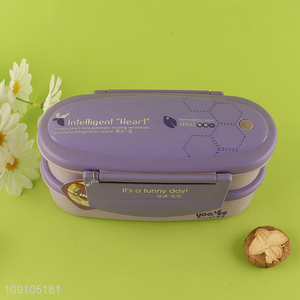 High Quality 2-Layer Plastic Bento Lunch Box Lunch Container with Spoon & Fork