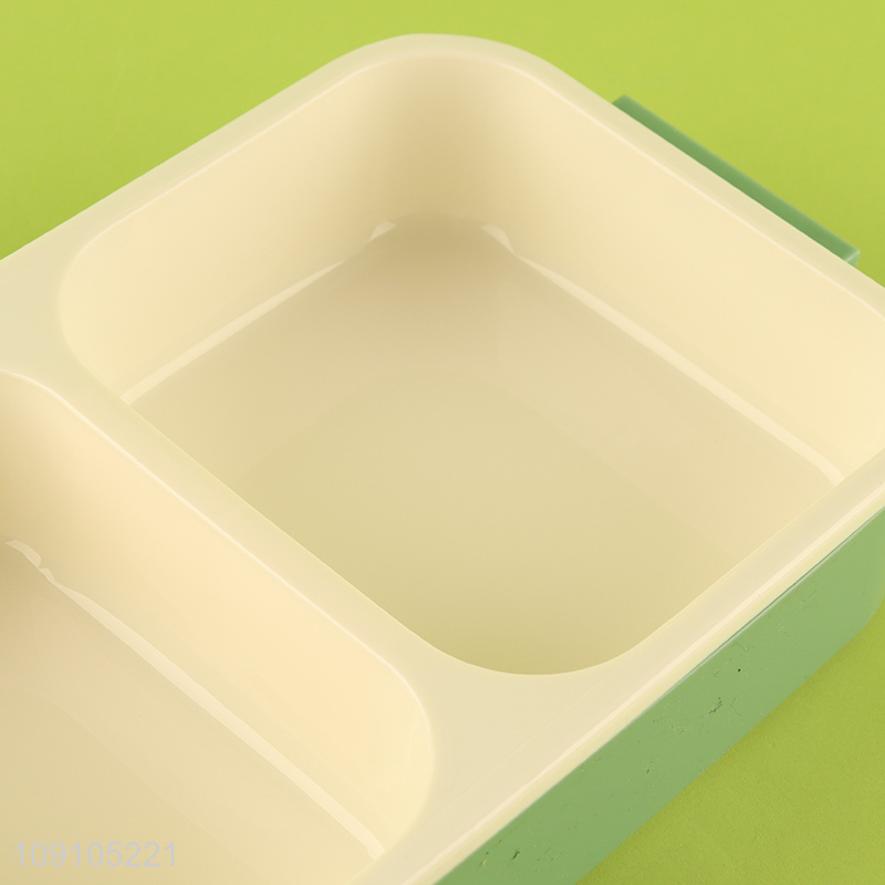 China Imports 1650ML 2-Layer Plastic Divided Bento Lunch Box with Spoon & Fork