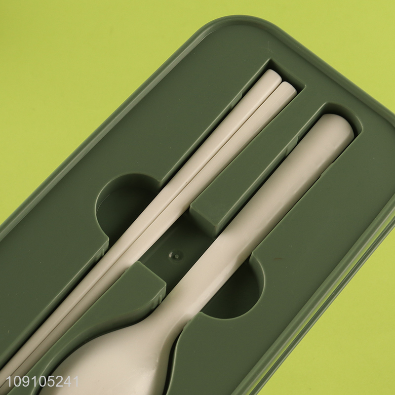 New Product 2-Layer Leakproof Stainless Steel Bento Lunch Box with Spoon & Fork