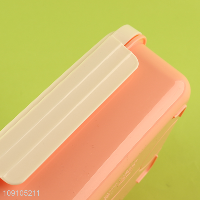 Good Quality Kids Bento Lunch Box Divided Lunch Container with Spork & Sauce Box