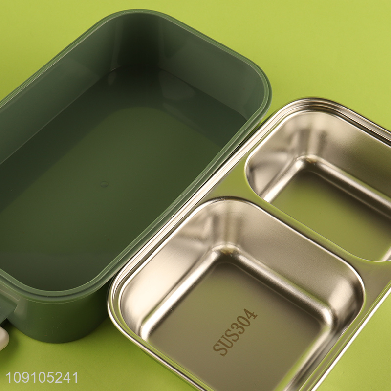 New Product 2-Layer Leakproof Stainless Steel Bento Lunch Box with Spoon & Fork
