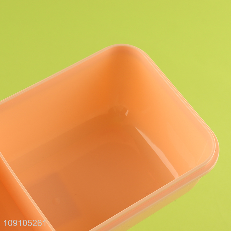 Factory Price 1100ML 2-Compartment Plastic Bento Lunch Box with Spoon & Fork