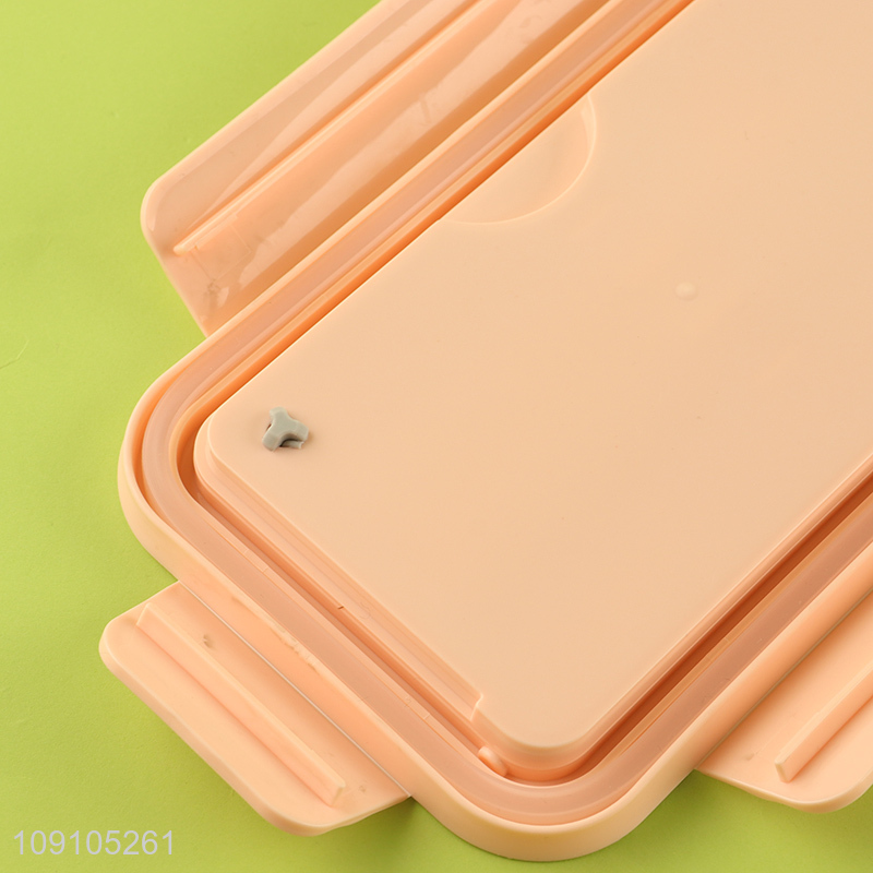 Factory Price 1100ML 2-Compartment Plastic Bento Lunch Box with Spoon & Fork