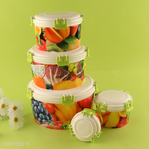 China Imports 5 Pieces Plastic Food Storage Containers with Airtight Lids
