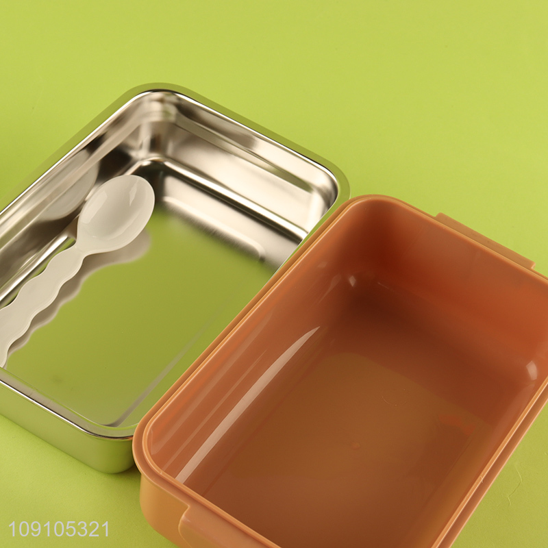 Wholesale 2-Layer Stainless Steel Lunch Box Insulated Food Storage Container with Spoon