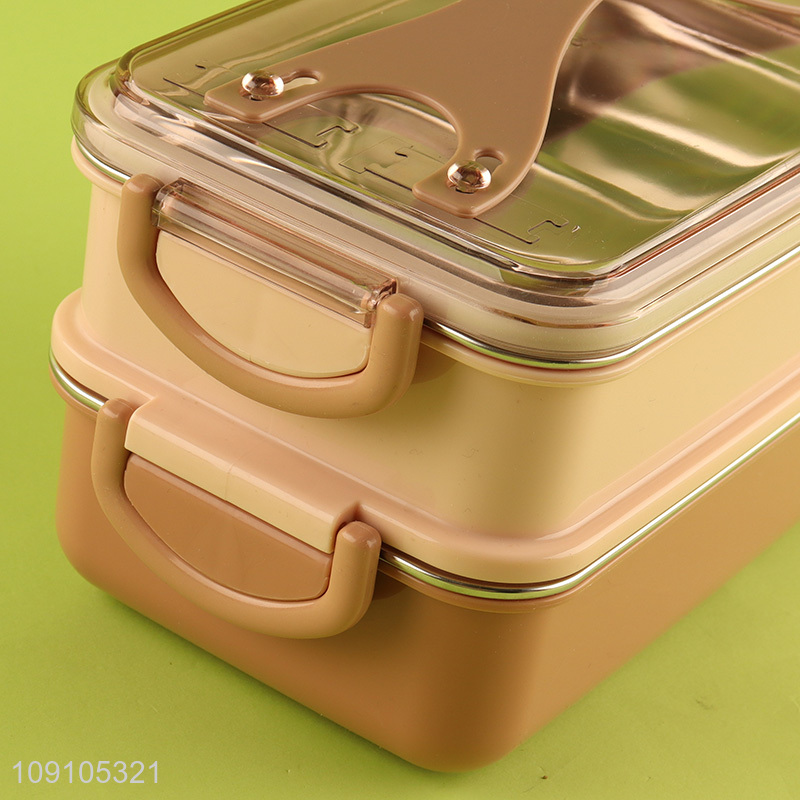 Wholesale 2-Layer Stainless Steel Lunch Box Insulated Food Storage Container with Spoon