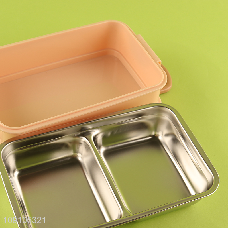 Wholesale 2-Layer Stainless Steel Lunch Box Insulated Food Storage Container with Spoon
