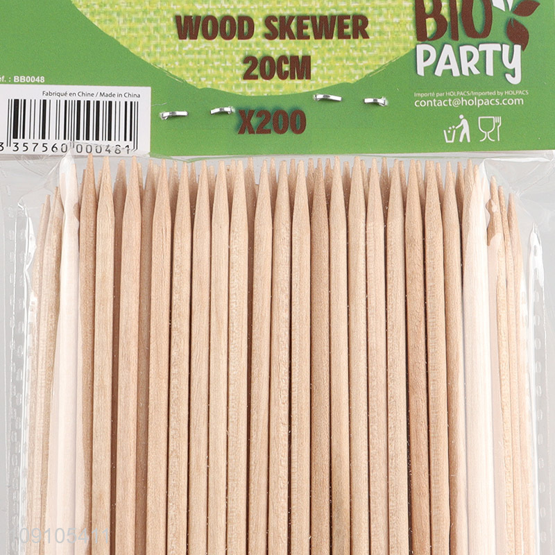 Top quality 20cm disposable barbecue skewer wood sticks