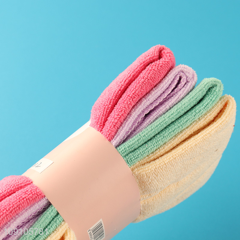 Good Quality 4 Pack Absorbent Microfiber Facial Towels Fast Drying Washcloth