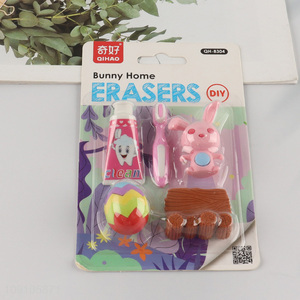 New Product Cute 3D Erasers Mini Cartoon Erasers for Kids Students
