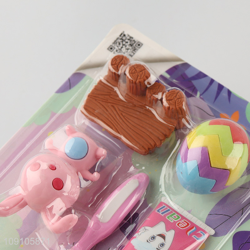 New Product Cute 3D Erasers Mini Cartoon Erasers for Kids Students
