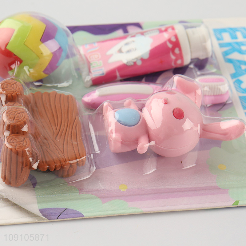 New Product Cute 3D Erasers Mini Cartoon Erasers for Kids Students