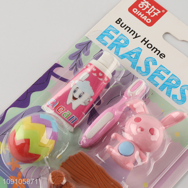 New Product Cute 3D Erasers Mini Cartoon Erasers for Kids Students