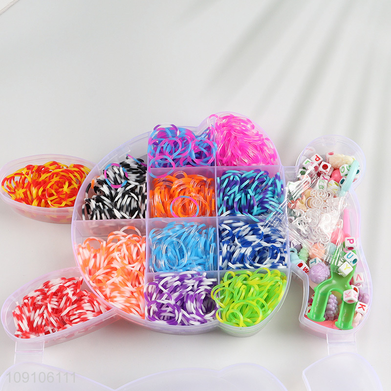 Hot items colourful rubber bands kids girls diy bracelet making toys